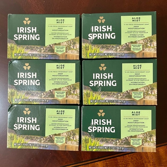 Irish Spring Moisturizing Soap Bars In Aloe Mist 6 Bars NEW - Picture 1 of 4
